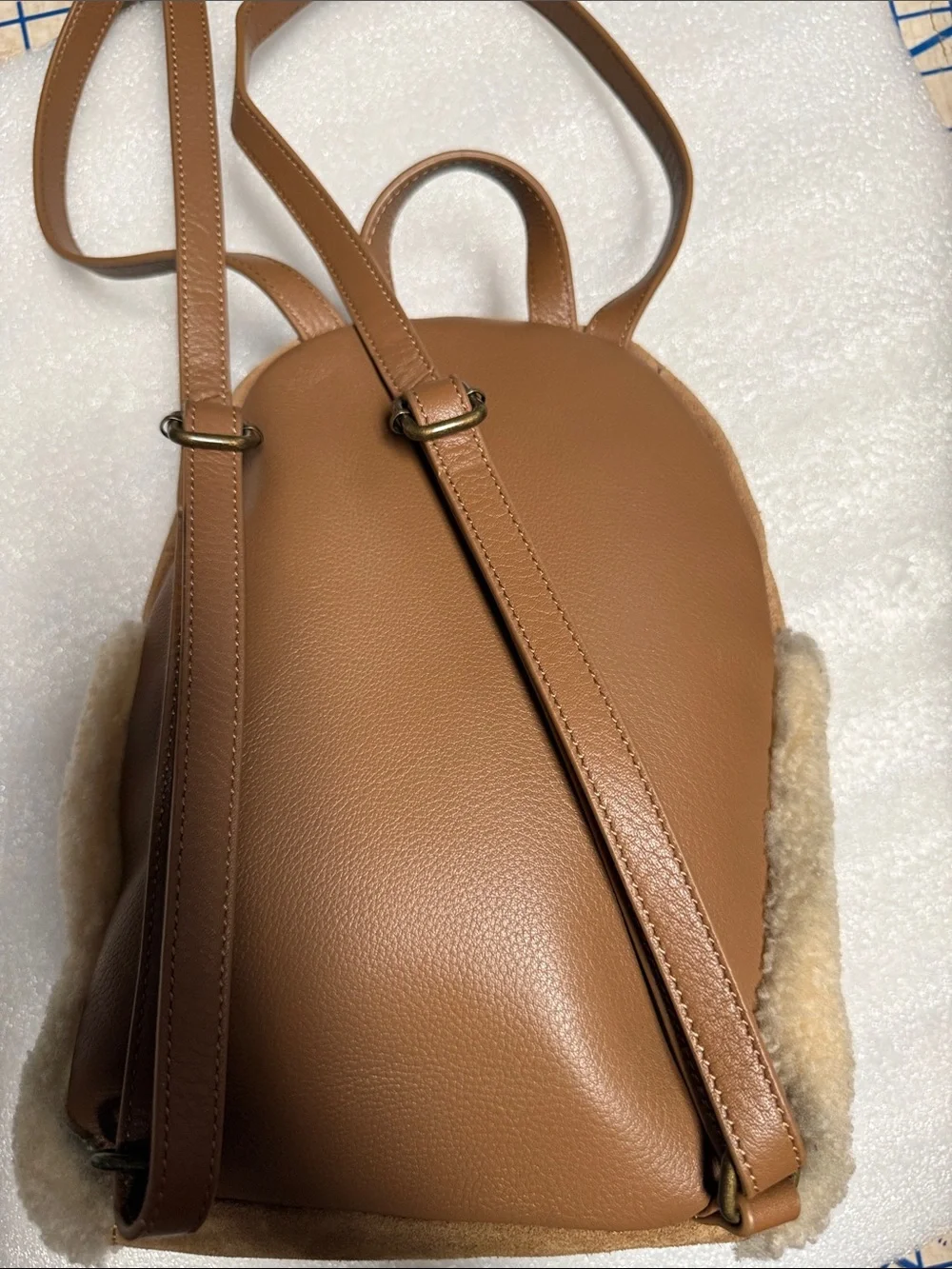UGG Mini Backpack – Chestnut Suede & Sherpa – Cozy Fall/Winter Style